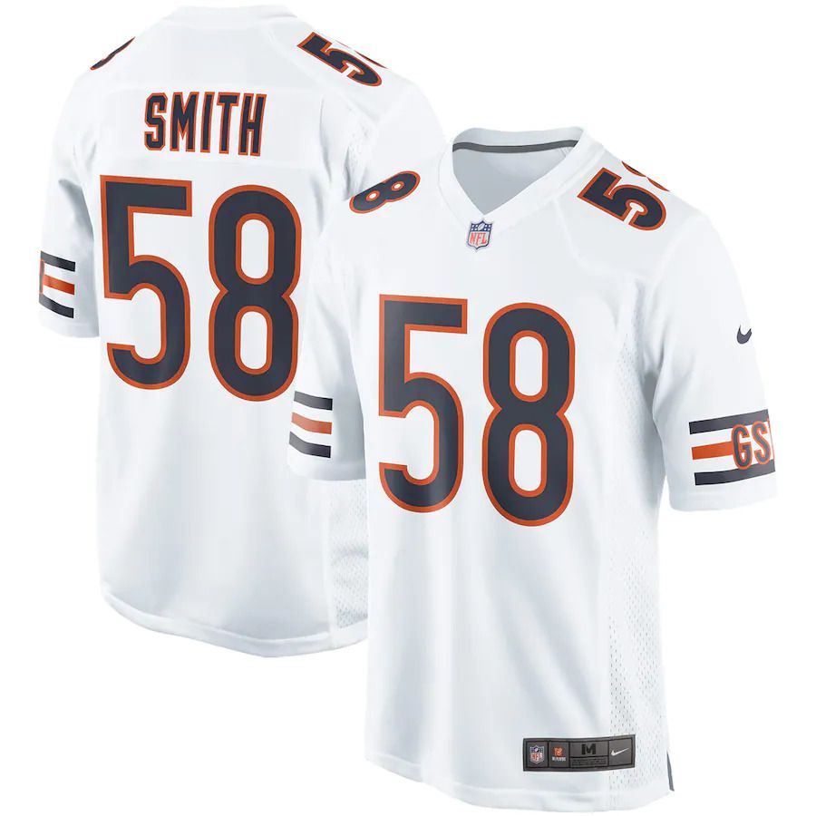 Men Chicago Bears #58 Roquan Smith Nike White Game NFL Jersey